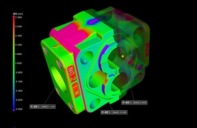 設計値(3D-CAD)との形状比較測定