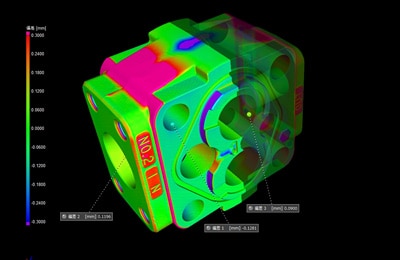 設計値（3D-CAD）との形状比較測定