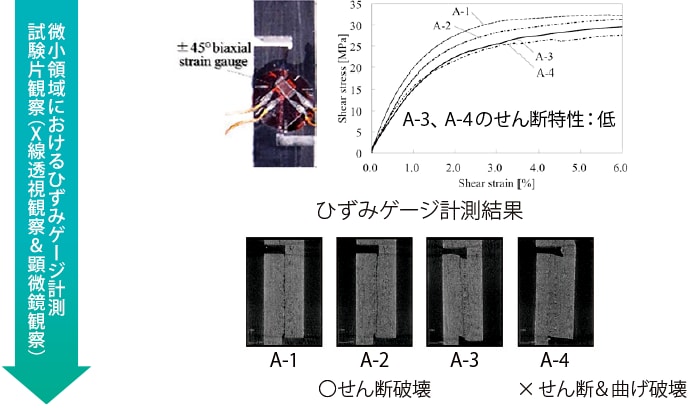 微小領域におけるひずみゲージ計測　試験片観察（X線透視観察＆顕微鏡観察）