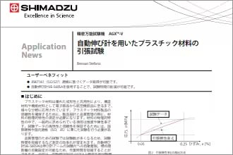 自動伸び計を用いたプラスチック材料の引張試験