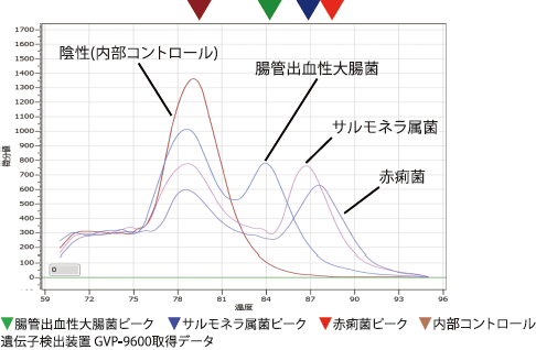 融解曲線解析（MCA）による検出例