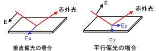 偏光方向とエバネッセント波の方向