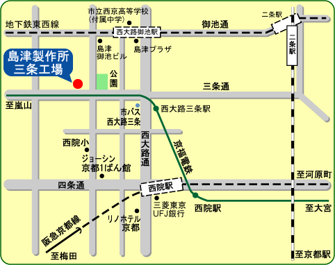 グローバルアプリケーション開発センター(京都)の地図