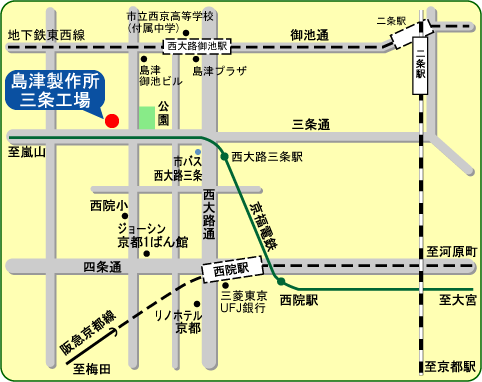 グローバルアプリケーション開発センター（京都）の地図