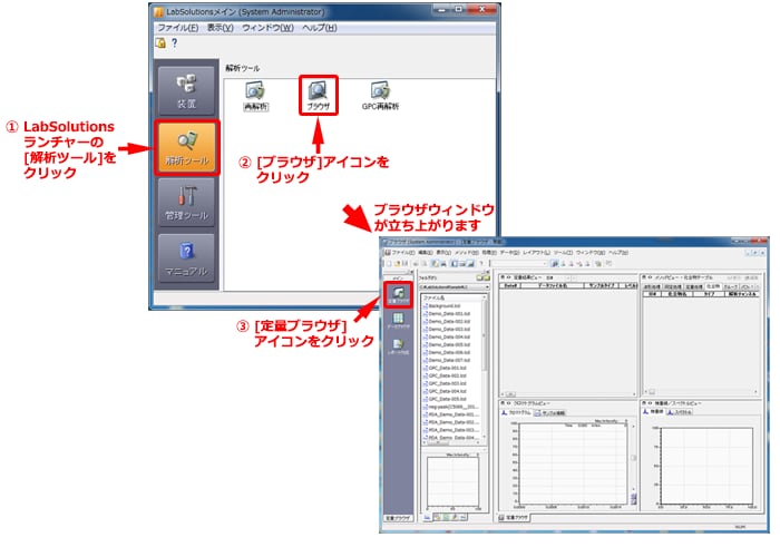 定量ブラウザの立ち上げ