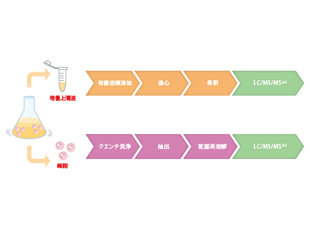 1メソッドで培養上清代謝物、細胞内代謝物が測定可能