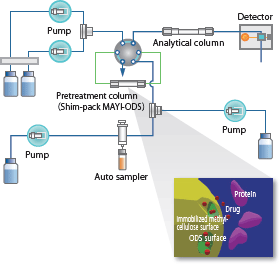前処理カラム Shim-pack MAYIシリーズによる効率的な除タンパクと分析対象のトラップ
