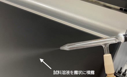 ネブライザーによる噴霧の様子