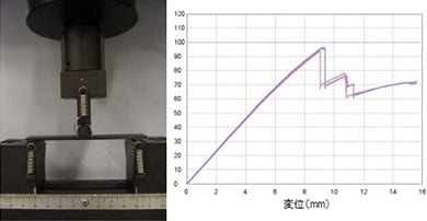 CFRPの3点曲げ試験 試験の様子と結果