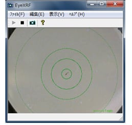 試料観察画像 照射径：1 mm（最も内側の円）