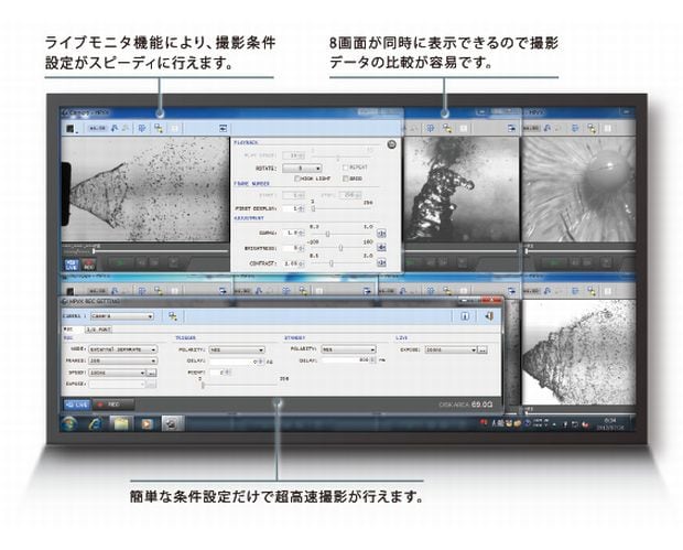 Windowsで動作する制御ソフトウェアが付属