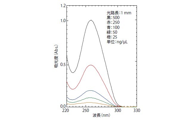 λDNAの吸収スペクトル